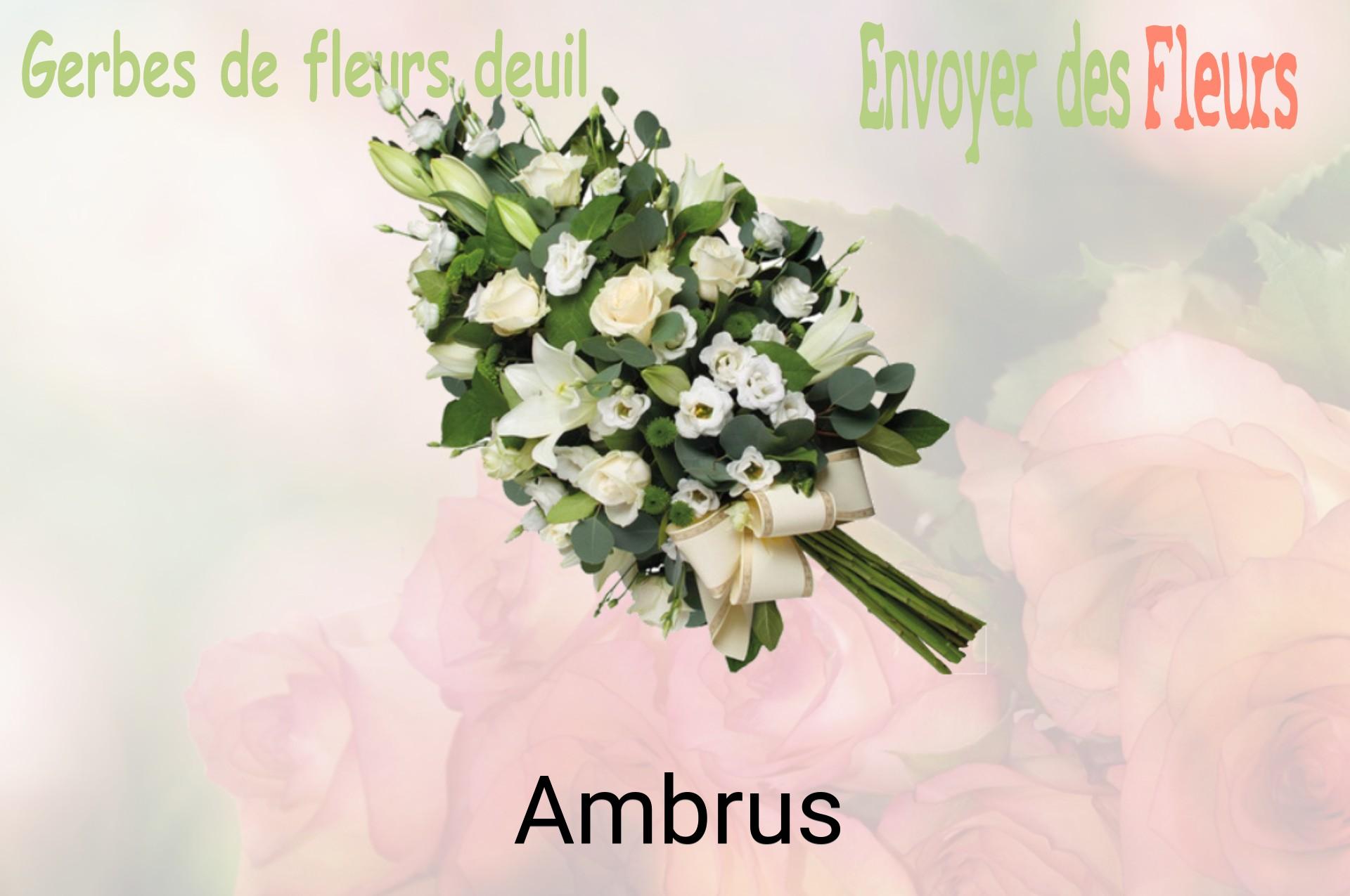Gerbe de fleurs de deuil livrée à Ambrus